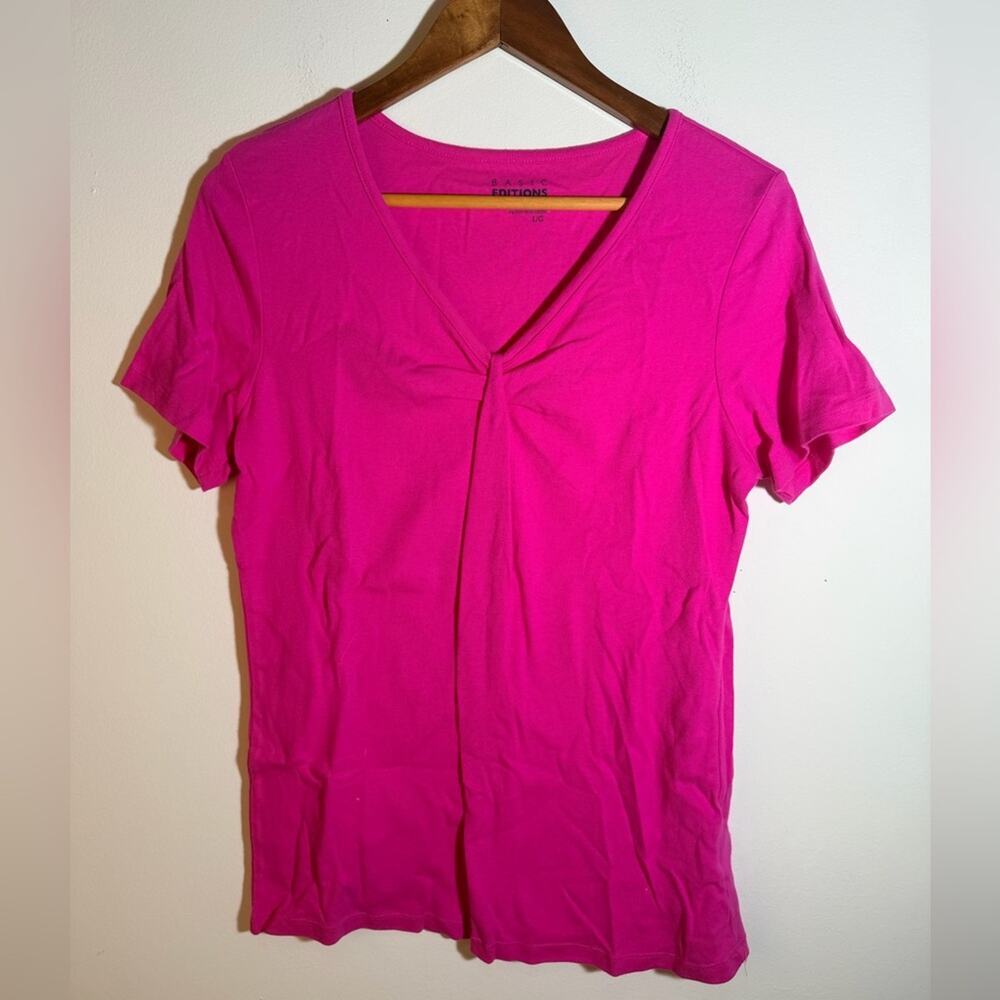 Women's Pink V-Neck Top